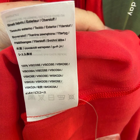 FARM Rio Red Cutout Front Bishop Sleeve Dress - Picture 10 of 10